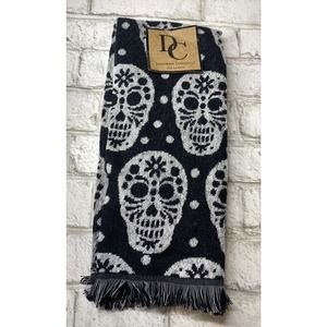 Deborah Connolly Halloween Kitchen Tea Towels set of 2 Black With Sugar Skulls